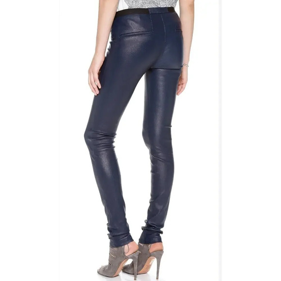 HELMUT Helmut Lang Womens Coated Vegan Leather Leggings Size 29 Elst Ammo Jeans - Picture 2 of 5